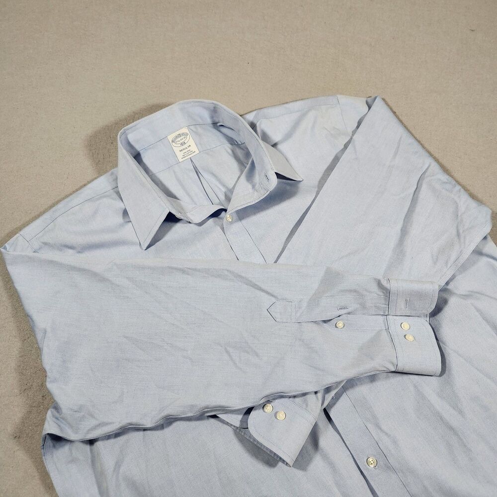 Brooks Brothers 1818 Blue Mens Shirt 17.5